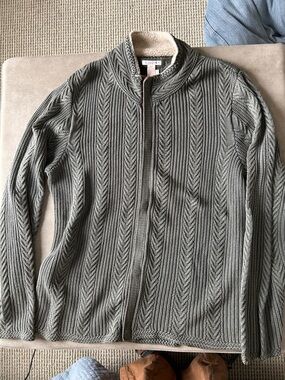 Carbon2Cobalt cotton cable knit sweater. Sz large